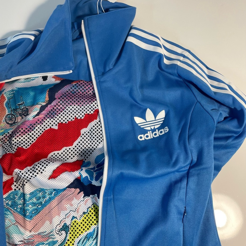 Adidas Originals Europa Blue Track top Jacket with Graphic Lining Women’s M
